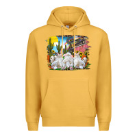 Mustard Easter Farm With Bunnies Premium Hoodie - RanaPortraitStore