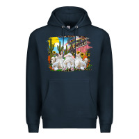 Navy Easter Farm With Bunnies Premium Hoodie - RanaPortraitStore