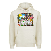 Oatmeal Heather Easter Farm With Bunnies Premium Hoodie - RanaPortraitStore
