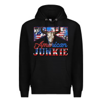 Black American junkie Premium Hoodie - Zillion Design Studio