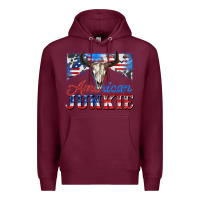 Burgundy American junkie Premium Hoodie - Zillion Design Studio
