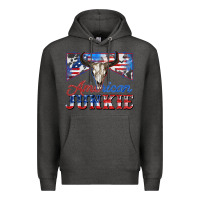 Charcoal Heather American junkie Premium Hoodie - Zillion Design Studio