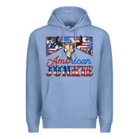 Colony Blue American junkie Premium Hoodie - Zillion Design Studio