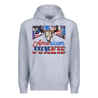 Heather Grey American junkie Premium Hoodie - Zillion Design Studio