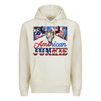 Oatmeal Heather American junkie Premium Hoodie - Zillion Design Studio