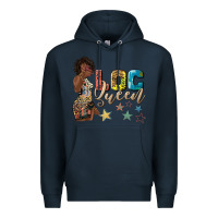 Navy afro woman loc queen Premium Hoodie - texasbilliewilder