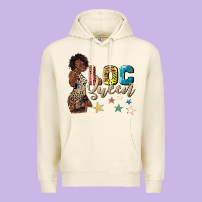 Afro Woman Loc Queen Premium Hoodie Designed By Texasbilliewilder