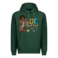Sports Green afro woman loc queen Premium Hoodie - texasbilliewilder