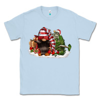Dusty Blue christmas gnome and tree Classic Tee - FaDigitalArtStudio