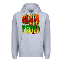 Heather Grey black and proud Premium Hoodie - texasbilliewilder