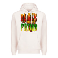 Pale Pink black and proud Premium Hoodie - texasbilliewilder