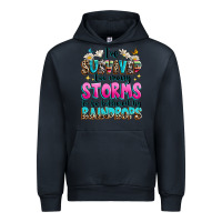 Navy ive survived too many storms to be bothered by raindrops Urban Hoodie - texasbilliewilder