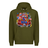Army Green usa truck Premium Hoodie - Zillion Design Studio