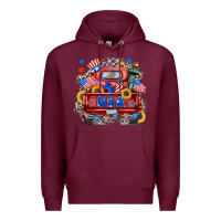 Burgundy usa truck Premium Hoodie - Zillion Design Studio