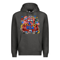 Charcoal Heather usa truck Premium Hoodie - Zillion Design Studio