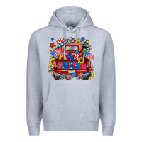 Heather Grey usa truck Premium Hoodie - Zillion Design Studio