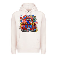 Pale Pink usa truck Premium Hoodie - Zillion Design Studio