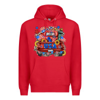 Red usa truck Premium Hoodie - Zillion Design Studio