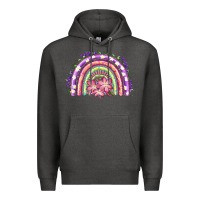 Charcoal Heather Easter Floral Spring Rainbow Premium Hoodie - RanaPortraitStore