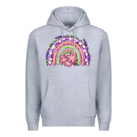 Heather Grey Easter Floral Spring Rainbow Premium Hoodie - RanaPortraitStore