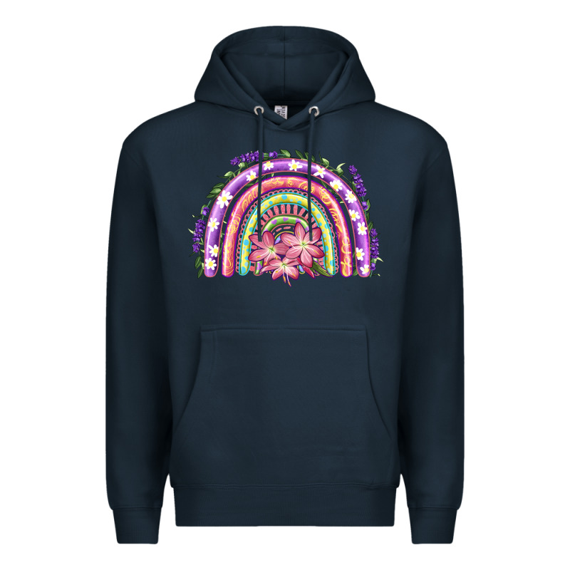 Easter Floral Spring Rainbow Premium Hoodie by RanaPortraitStore | Teevron