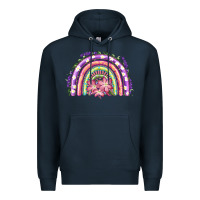 Navy Easter Floral Spring Rainbow Premium Hoodie - RanaPortraitStore