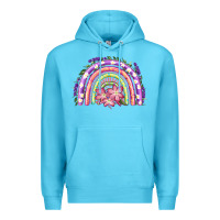 Ocean Blue Easter Floral Spring Rainbow Premium Hoodie - RanaPortraitStore