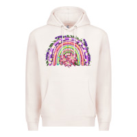 Pale Pink Easter Floral Spring Rainbow Premium Hoodie - RanaPortraitStore