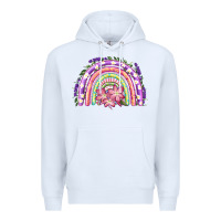 White Easter Floral Spring Rainbow Premium Hoodie - RanaPortraitStore