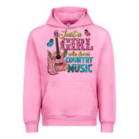 Fuchsia Pink just a girl who loves country music Urban Hoodie - texasbilliewilder