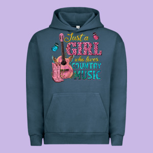 Just A Girl Who Loves Country Music Urban Hoodie Designed By Texasbilliewilder