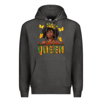 Charcoal Heather beautiful black queen Premium Hoodie - texasbilliewilder
