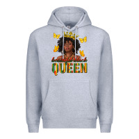 Heather Grey beautiful black queen Premium Hoodie - texasbilliewilder