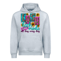 Heather Grey lash tech mode all day every day Urban Hoodie - texasbilliewilder