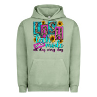 Pigment Oil Green lash tech mode all day every day Urban Hoodie - texasbilliewilder