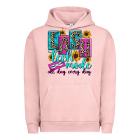 Pigment Salmon lash tech mode all day every day Urban Hoodie - texasbilliewilder