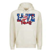 Oatmeal Heather love texas map Premium Hoodie - Zillion Design Studio