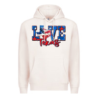 Pale Pink love texas map Premium Hoodie - Zillion Design Studio