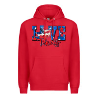 Red love texas map Premium Hoodie - Zillion Design Studio