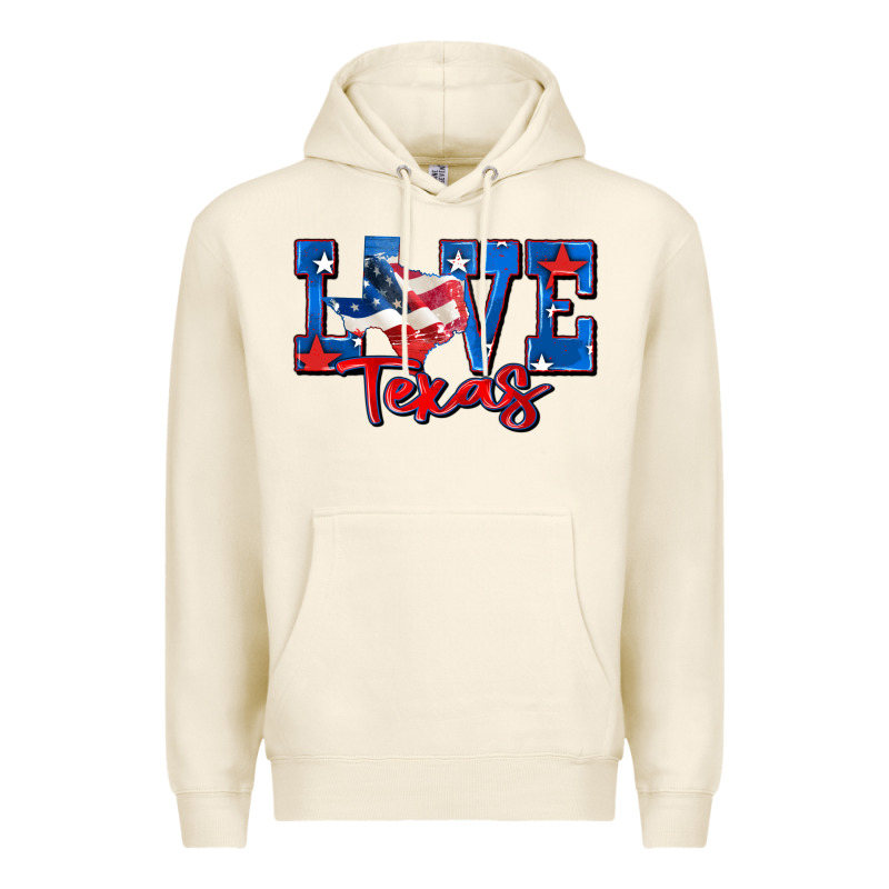 Love Texas Map Premium Hoodie by Zillion Design Studio | Teevron