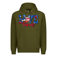 Army Green love texas map Premium Hoodie - Zillion Design Studio