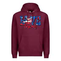Burgundy love texas map Premium Hoodie - Zillion Design Studio