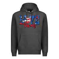 Charcoal Heather love texas map Premium Hoodie - Zillion Design Studio