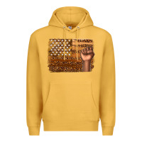 Mustard American melanin flag Premium Hoodie - texasbilliewilder