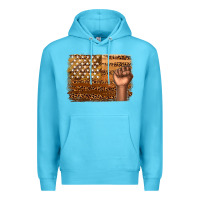 Ocean Blue American melanin flag Premium Hoodie - texasbilliewilder