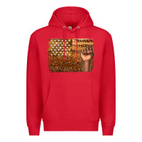 Red American melanin flag Premium Hoodie - texasbilliewilder