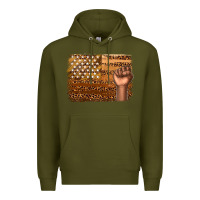Army Green American melanin flag Premium Hoodie - texasbilliewilder