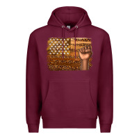 Burgundy American melanin flag Premium Hoodie - texasbilliewilder