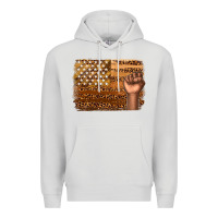 Dove Grey American melanin flag Premium Hoodie - texasbilliewilder
