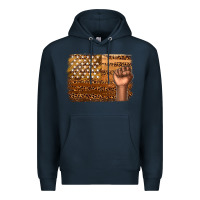 Navy American melanin flag Premium Hoodie - texasbilliewilder
